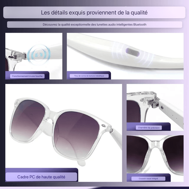 Lunettes traducteur instantané Bluetooth connectées marron