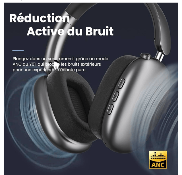 Casque Bluetooth HQ HAUT DE GAMME, réduction du bruit 