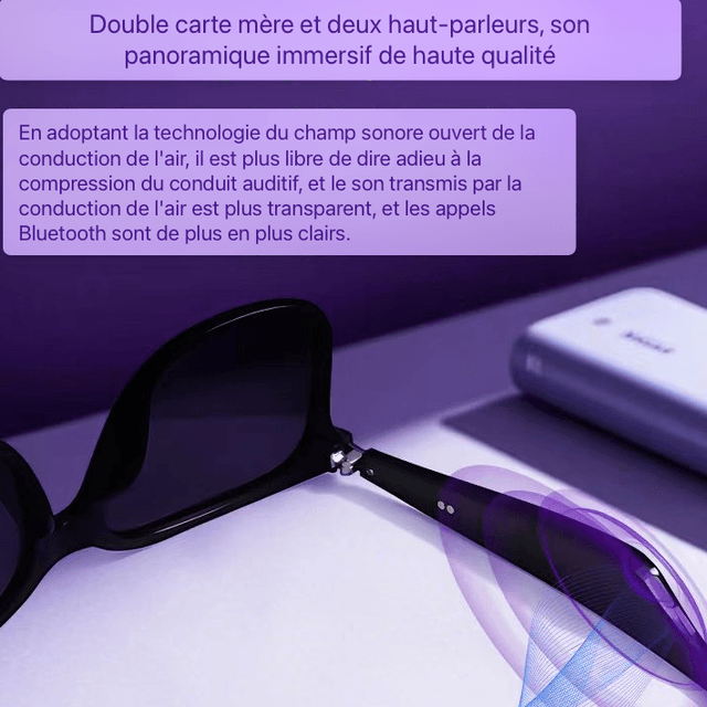 Lunettes traducteur instantané Bluetooth connectées marron