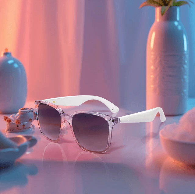 Lunettes traducteur instantané Bluetooth connectées blanches